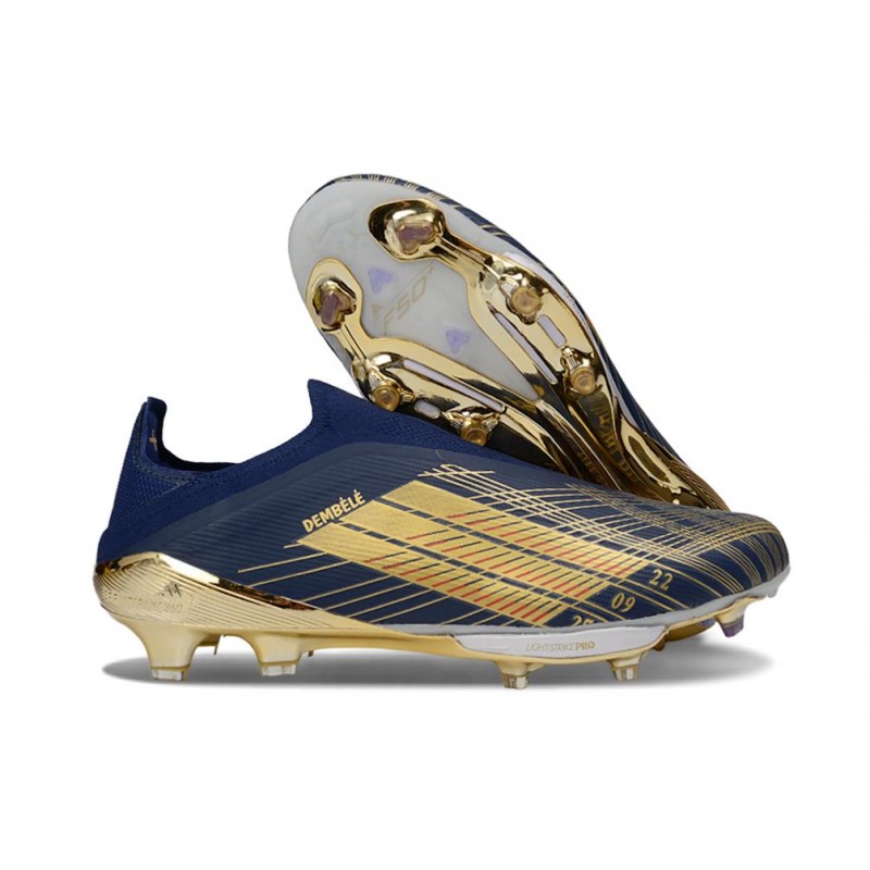Chaussures Adidas F50+ Laceless FG Noir Or