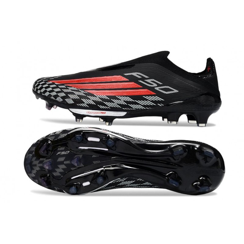 Chaussures Adidas F50+ Laceless FG Noir Rouge – Image 3
