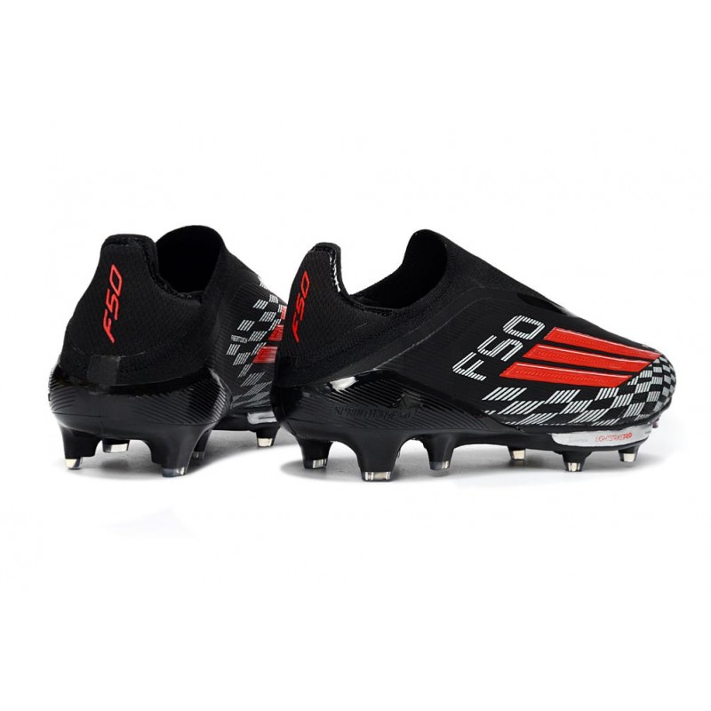 Chaussures Adidas F50+ Laceless FG Noir Rouge – Image 4