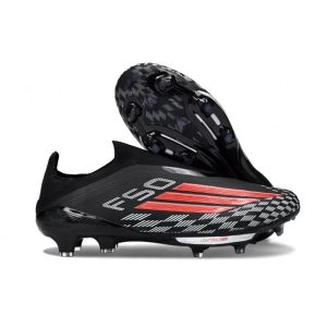 Chaussures Adidas F50+ Laceless FG Noir Rouge