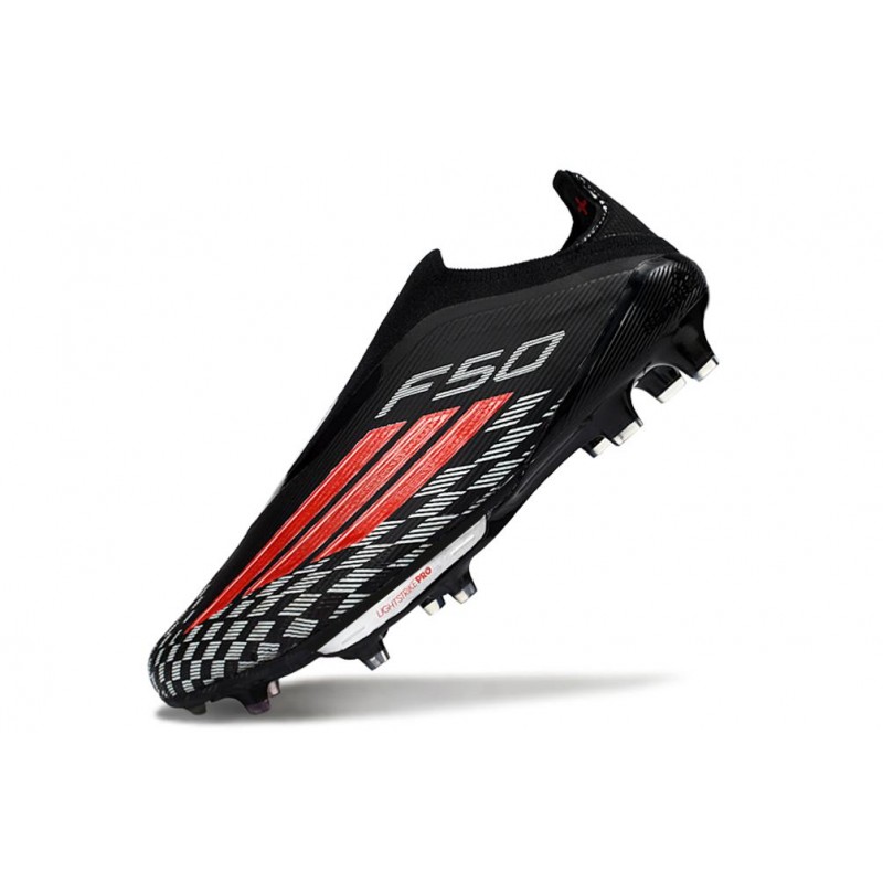Chaussures Adidas F50+ Laceless FG Noir Rouge – Image 6