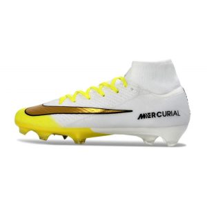 Chaussure de Foot Nike Mercurial Superfly X Elite FG Blanc Or Jaune