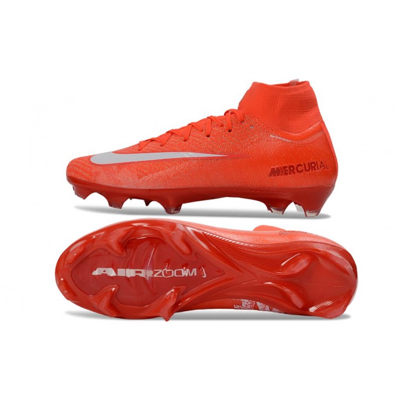 Chaussure de Foot Nike Mercurial Superfly X Elite FG Rouge Blanc – Image 2