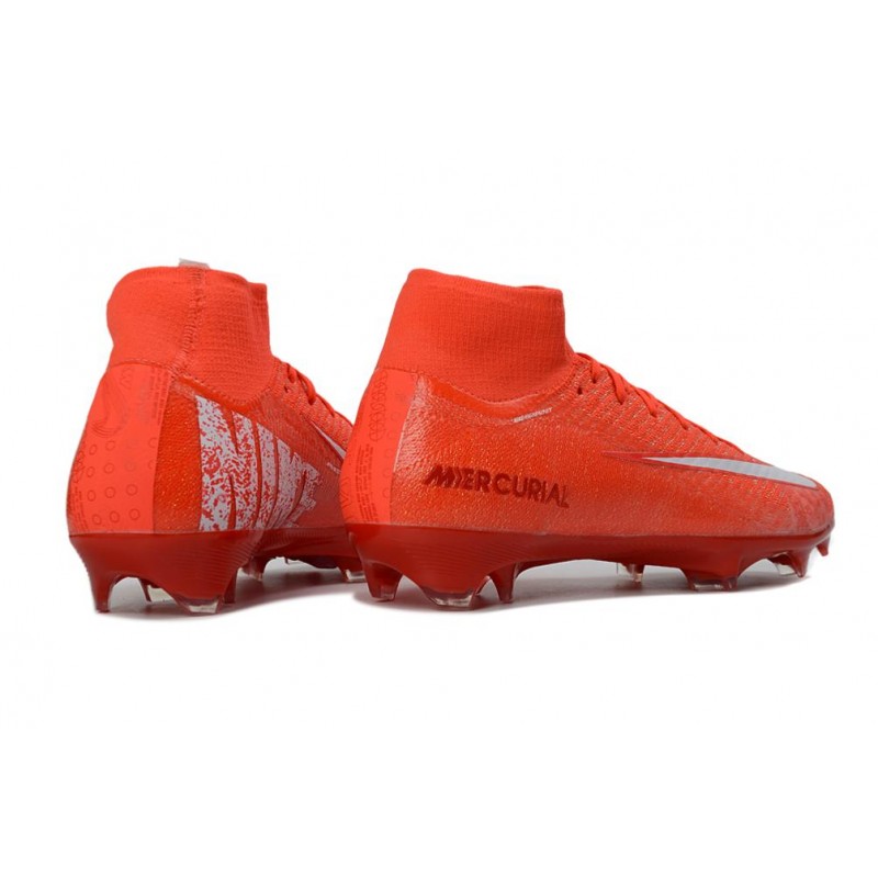 Chaussure de Foot Nike Mercurial Superfly X Elite FG Rouge Blanc – Image 4