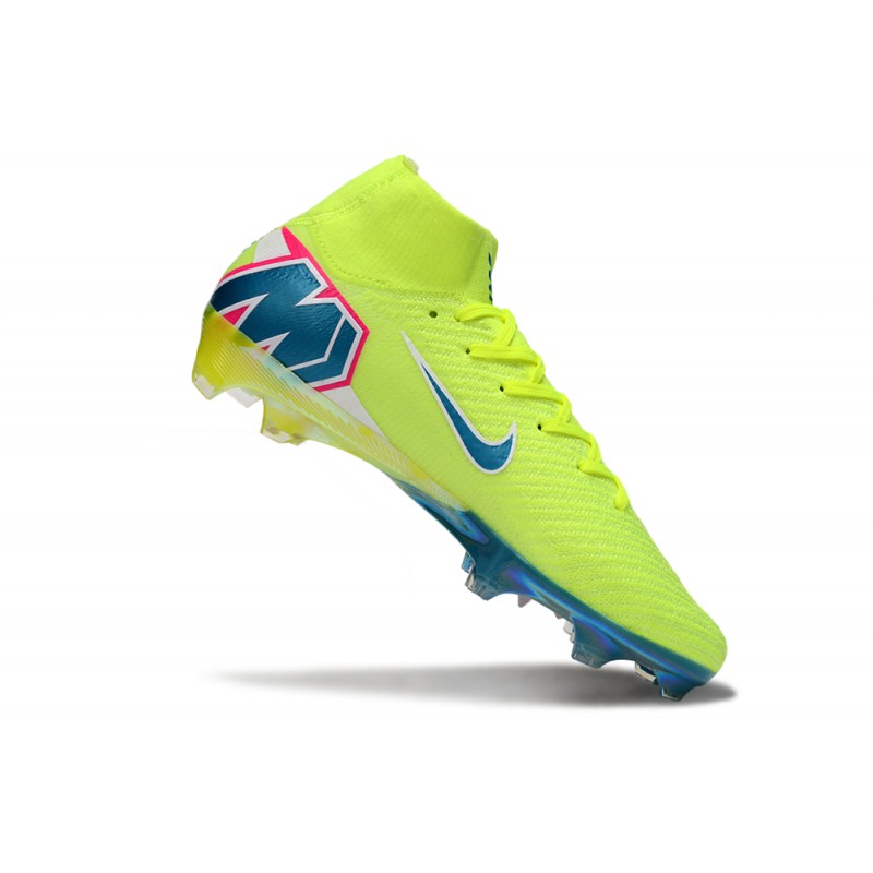 Chaussure Nike Air Zoom Mercurial Superfly 10 Elite FG Limelight Volt Bleu – Image 7