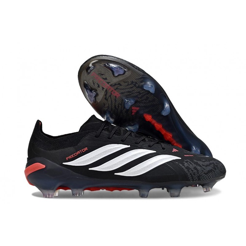 Chaussures de foot adidas Predator 26 Elite FG Noir Blanc Rouge – Image 2