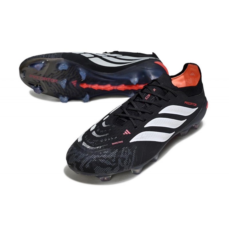 Chaussures de foot adidas Predator 26 Elite FG Noir Blanc Rouge – Image 4