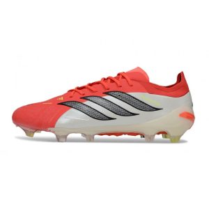 Chaussures de foot adidas Predator 26 Elite FG Rouge Lucide Noir Blanc Ftwr