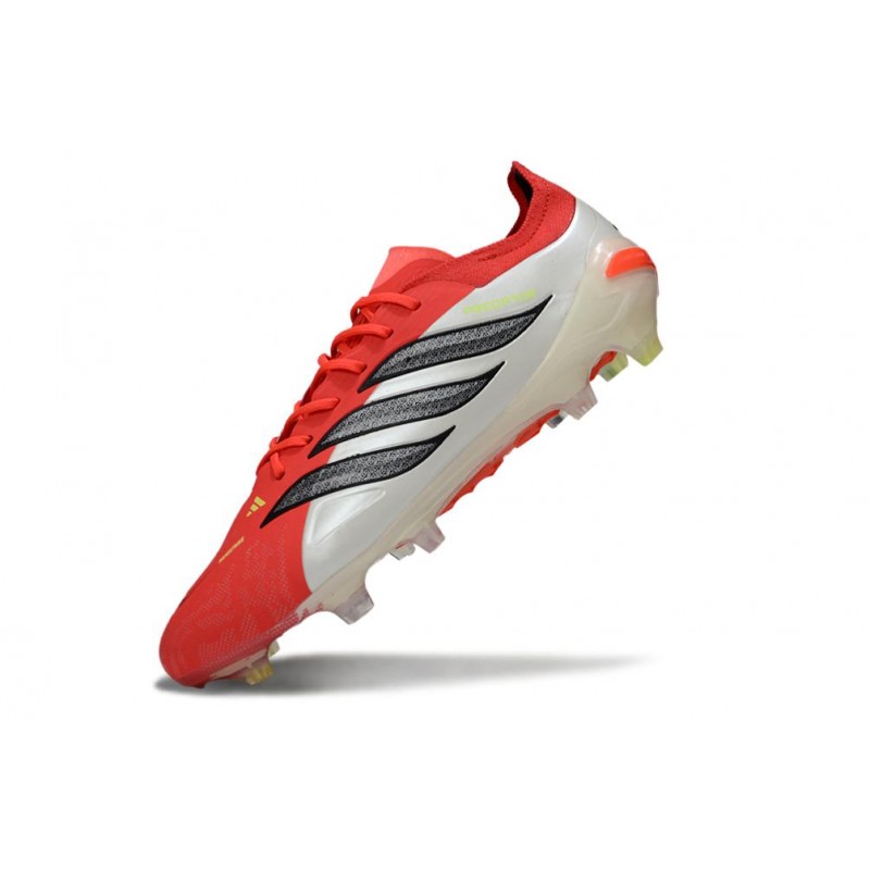 Chaussures de foot adidas Predator 26 Elite FG Rouge Lucide Noir Blanc Ftwr – Image 6