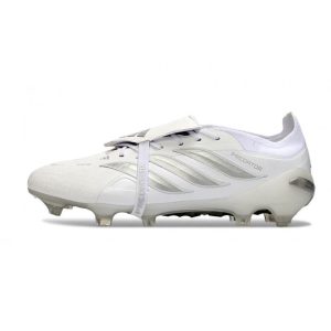Chaussures de foot adidas Predator 26 Elite Foldover Tongue FG Blanc Argent