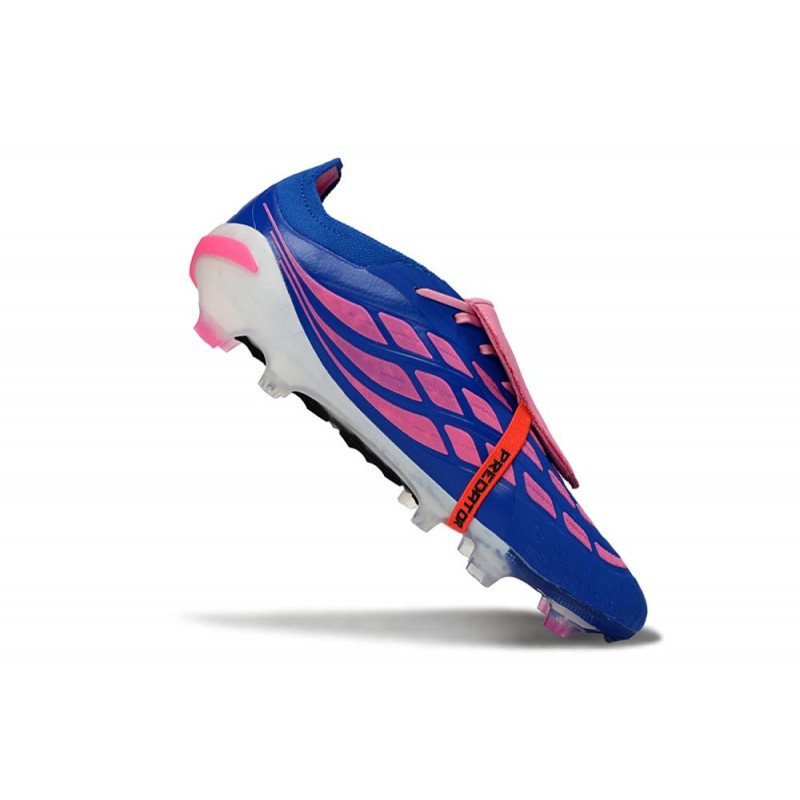 Chaussures de foot adidas Predator 26 Elite Foldover Tongue FG Bleu Rapide Rose Explosif – Image 7