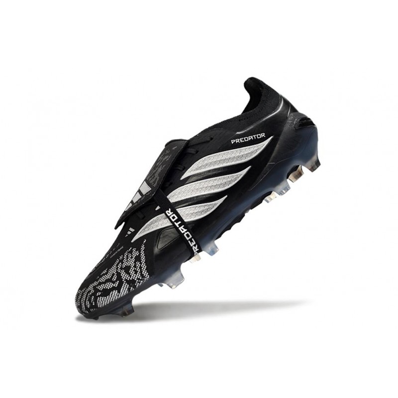 Chaussures de foot adidas Predator 26 Elite Foldover Tongue FG Noir Argent – Image 4