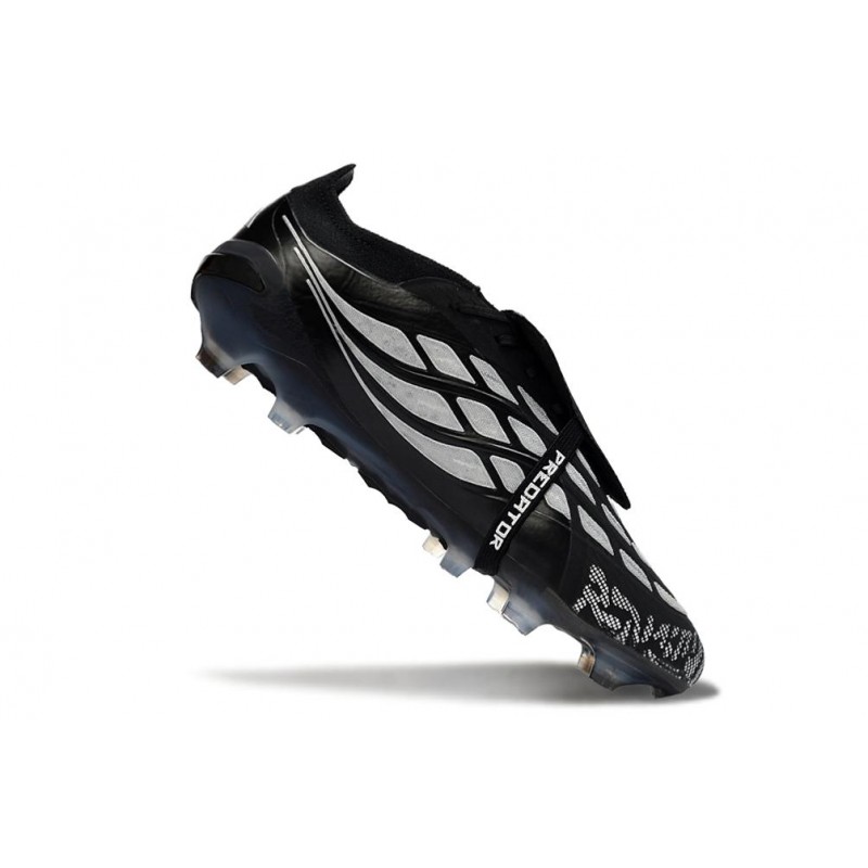 Chaussures de foot adidas Predator 26 Elite Foldover Tongue FG Noir Argent – Image 5