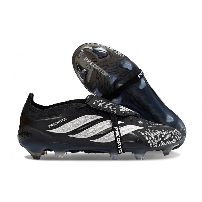 Chaussures de foot adidas Predator 26 Elite Foldover Tongue FG Noir Argent