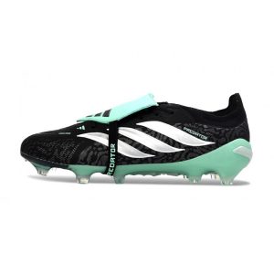 Chaussures de foot adidas Predator 26 Elite Foldover Tongue FG Noir Blanc Vert