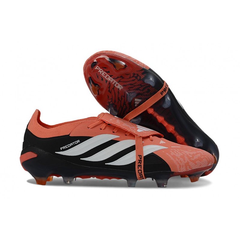 Chaussures de foot adidas Predator 26 Elite Foldover Tongue FG Noir Orange Blanc – Image 3