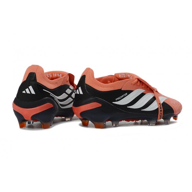 Chaussures de foot adidas Predator 26 Elite Foldover Tongue FG Noir Orange Blanc – Image 4