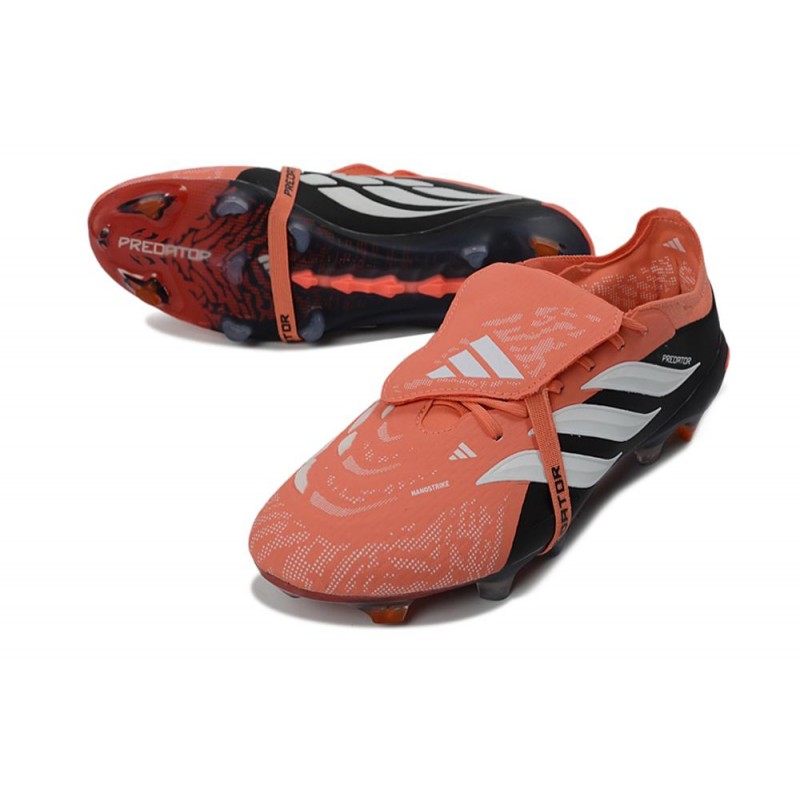 Chaussures de foot adidas Predator 26 Elite Foldover Tongue FG Noir Orange Blanc – Image 5