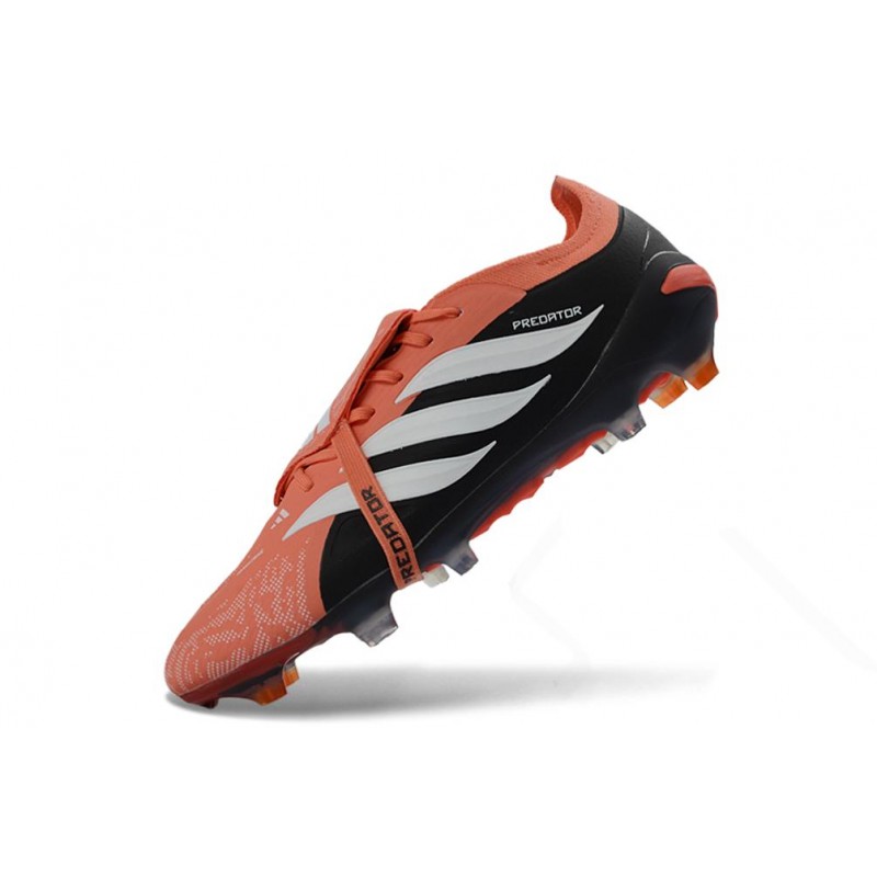 Chaussures de foot adidas Predator 26 Elite Foldover Tongue FG Noir Orange Blanc – Image 6