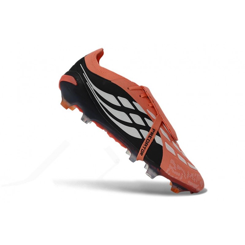Chaussures de foot adidas Predator 26 Elite Foldover Tongue FG Noir Orange Blanc – Image 7