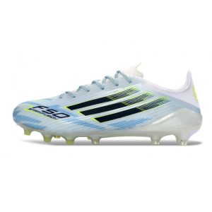 Chaussure Adidas F50 Elite FG Blanc Bleu Noir