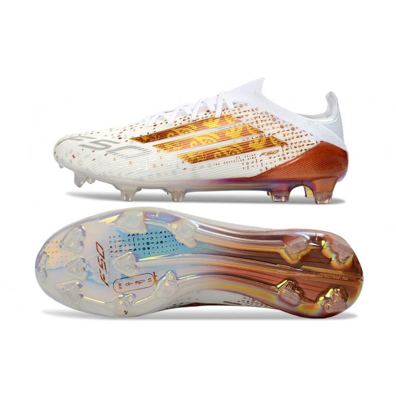 Chaussure Adidas F50 Elite FG Blanc Or – Image 2