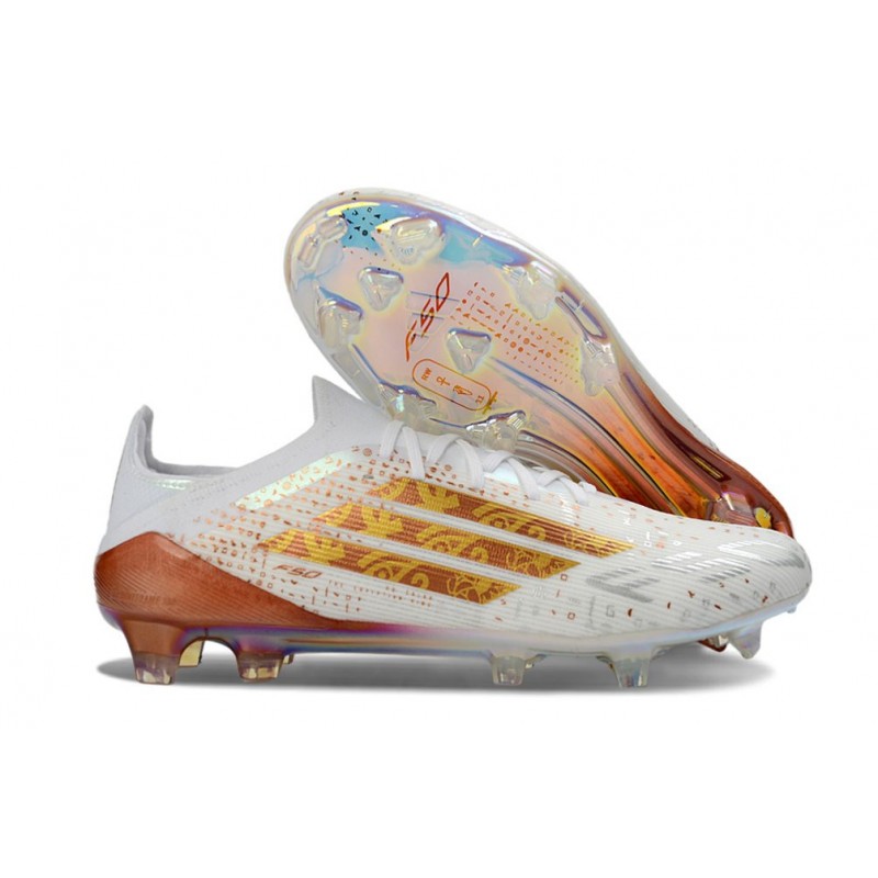 Chaussure Adidas F50 Elite FG Blanc Or – Image 3