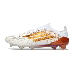 Chaussure Adidas F50 Elite FG Blanc Or