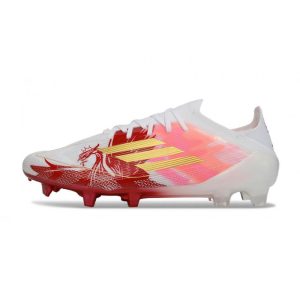 Chaussure Adidas F50 Elite FG Blanc Rouge Or
