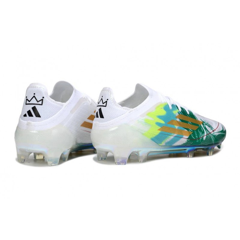 Chaussure Adidas F50 Elite FG Blanc Vert Or – Image 4