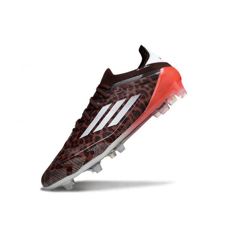 Chaussure Adidas F50 Elite FG Léopard Argent Rouge – Image 6