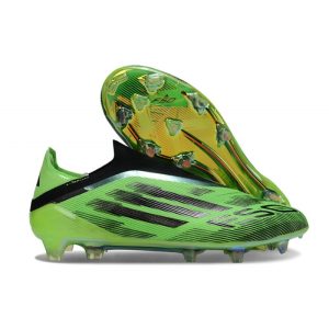 Chaussure Crampon Adidas F50 Elite Sans Lacets FG Vert Noir