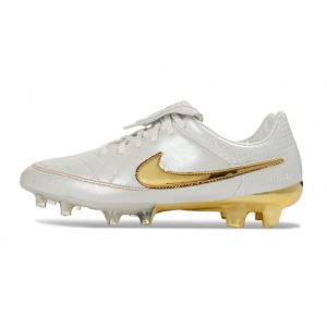 Chaussures Nike Tiempo Maestro Elite FG Blanc Or