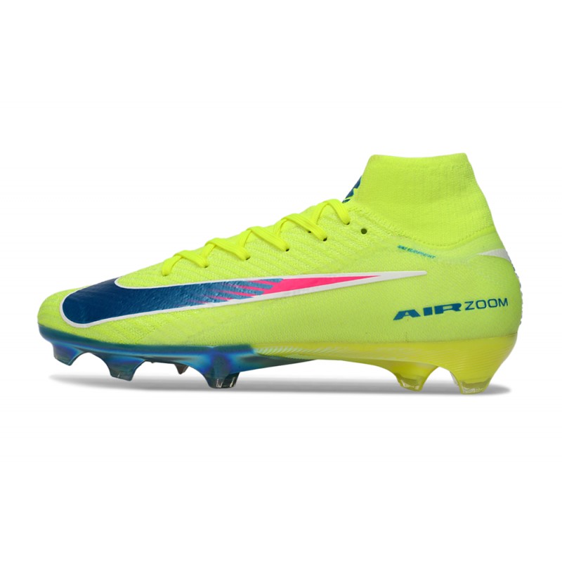 Chaussure Nike Air Zoom Mercurial Superfly 10 Elite FG Limelight Volt Bleu – Image 2