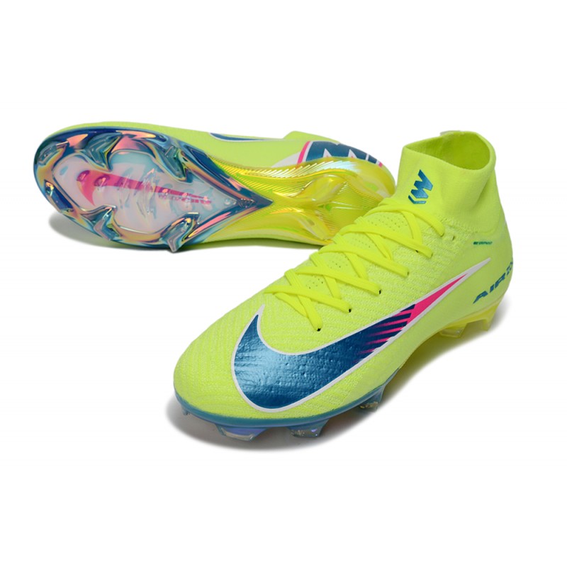 Chaussure Nike Air Zoom Mercurial Superfly 10 Elite FG Limelight Volt Bleu – Image 5