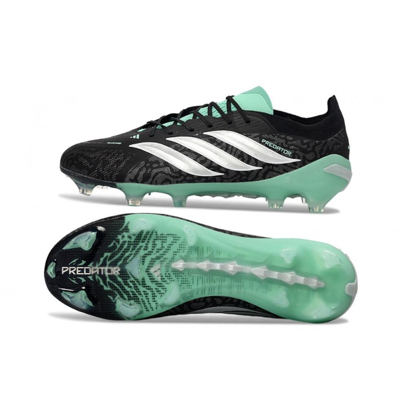 Chaussures de foot adidas Predator 26 Elite FG Noir Blanc Vert – Image 2
