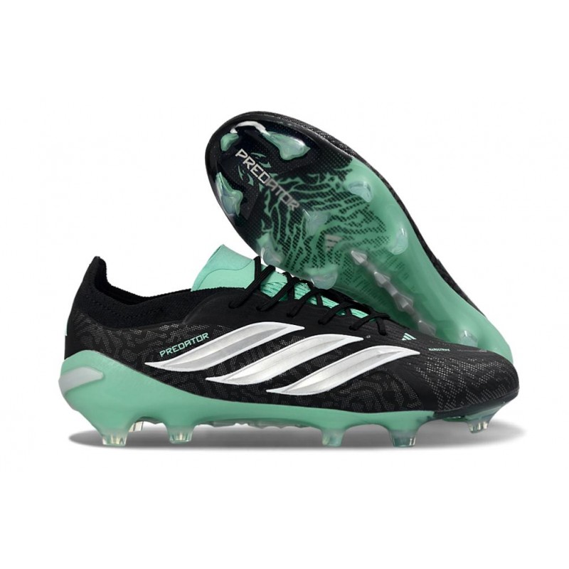 Chaussures de foot adidas Predator 26 Elite FG Noir Blanc Vert – Image 3