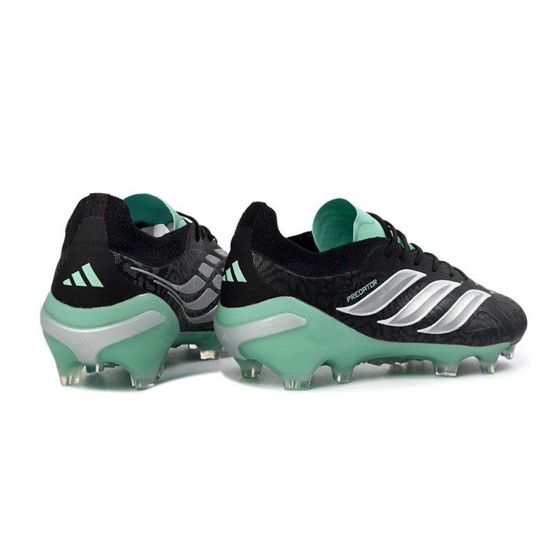 Chaussures de foot adidas Predator 26 Elite FG Noir Blanc Vert – Image 4