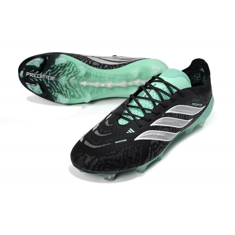 Chaussures de foot adidas Predator 26 Elite FG Noir Blanc Vert – Image 5