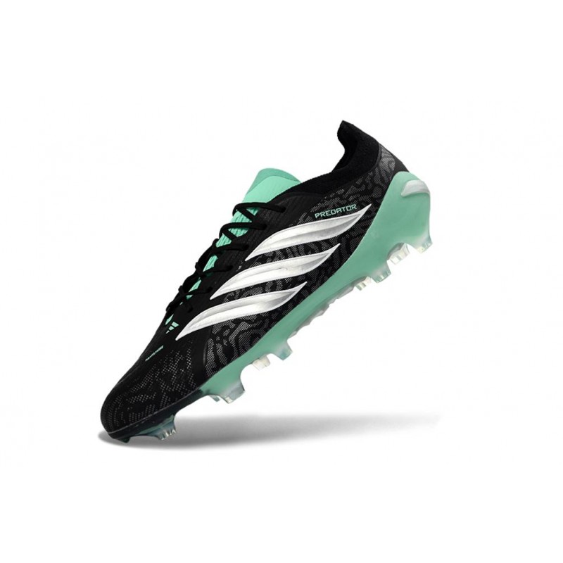 Chaussures de foot adidas Predator 26 Elite FG Noir Blanc Vert – Image 6
