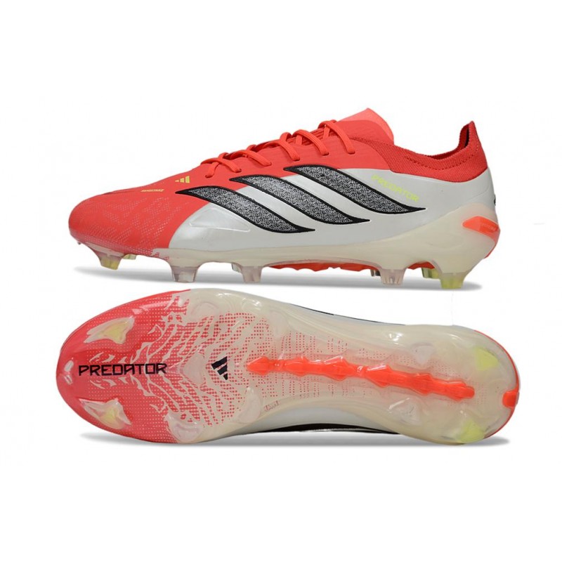 Chaussures de foot adidas Predator 26 Elite FG Rouge Lucide Noir Blanc Ftwr – Image 2