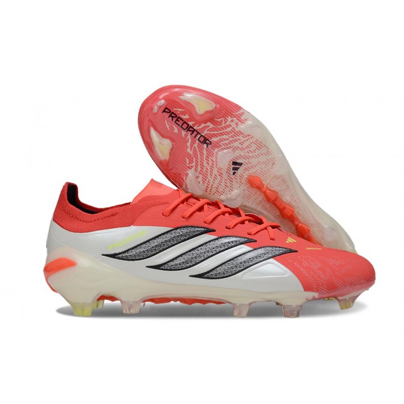 Chaussures de foot adidas Predator 26 Elite FG Rouge Lucide Noir Blanc Ftwr – Image 3