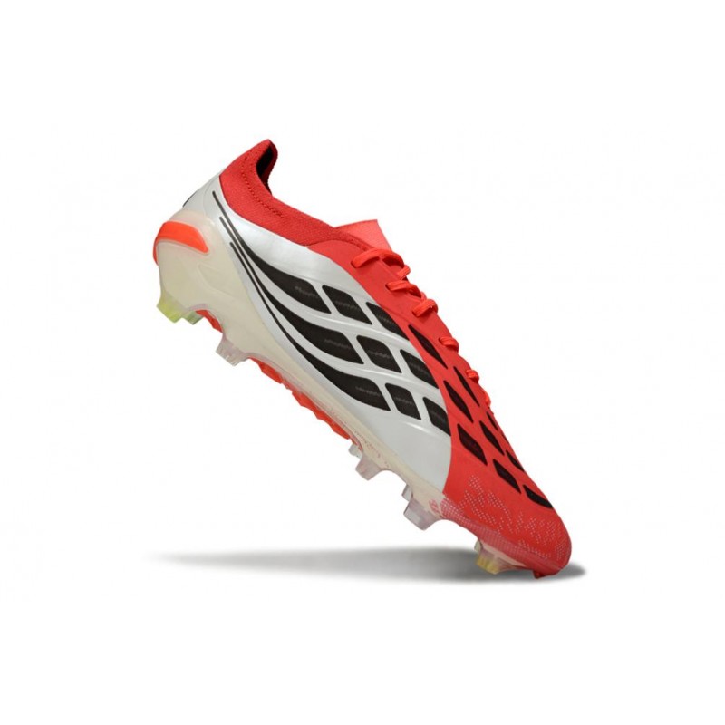 Chaussures de foot adidas Predator 26 Elite FG Rouge Lucide Noir Blanc Ftwr – Image 7