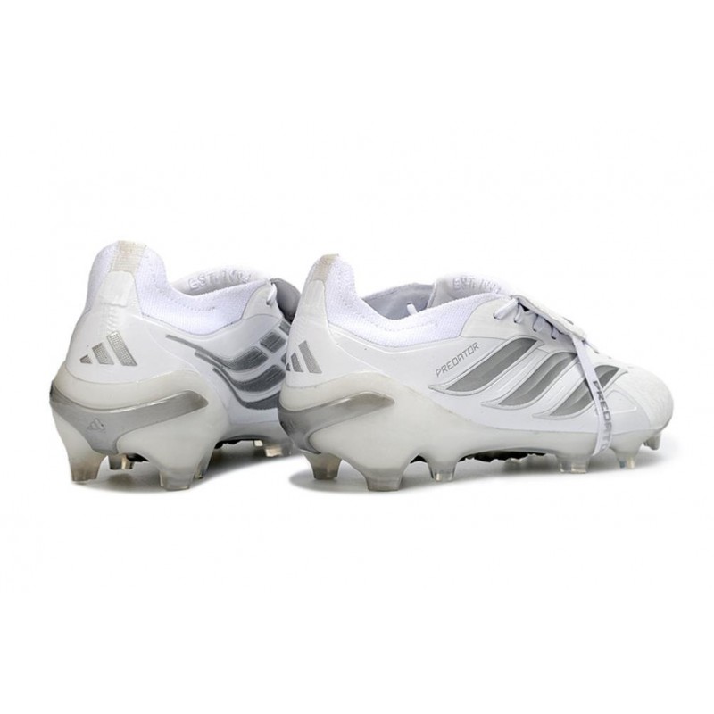 Chaussures de foot adidas Predator 26 Elite Foldover Tongue FG Blanc Argent – Image 4