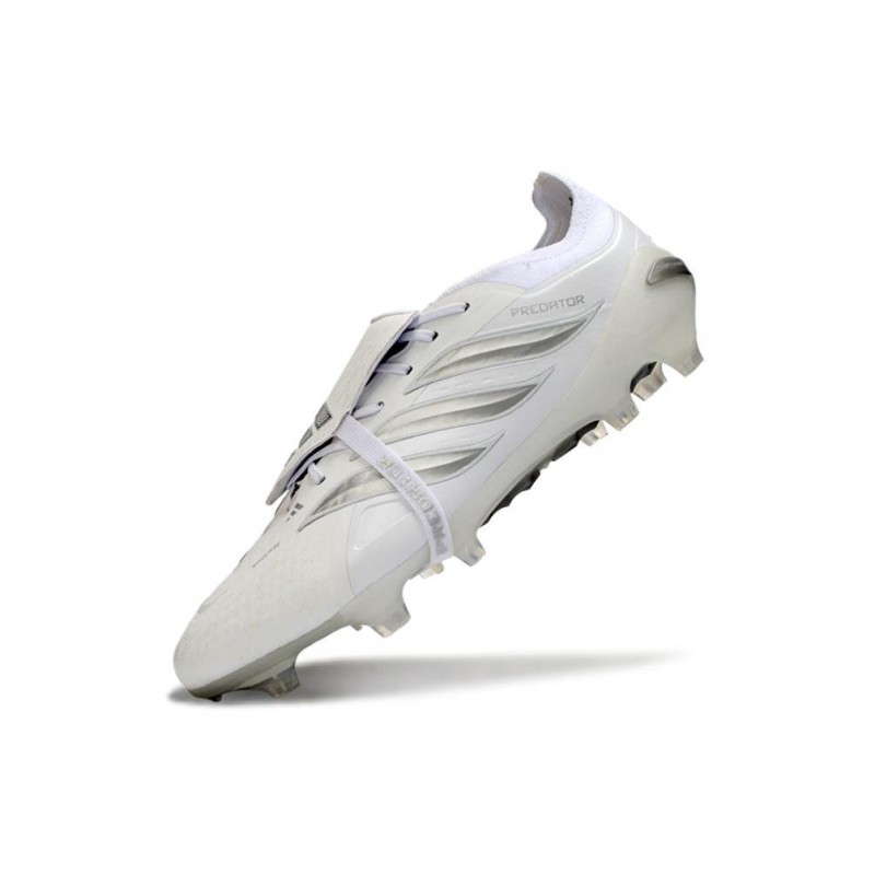 Chaussures de foot adidas Predator 26 Elite Foldover Tongue FG Blanc Argent – Image 6