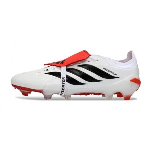 Chaussures de foot adidas Predator 26 Elite Foldover Tongue FG Blanc Noir Rouge