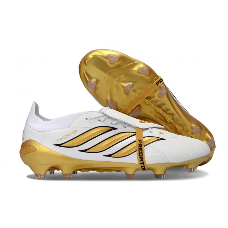 Chaussure adidas Predator 26 Elite Foldover Tongue FG Blanc Orr 26 Elite Foldover Tongue FG Blanc Or – Image 3