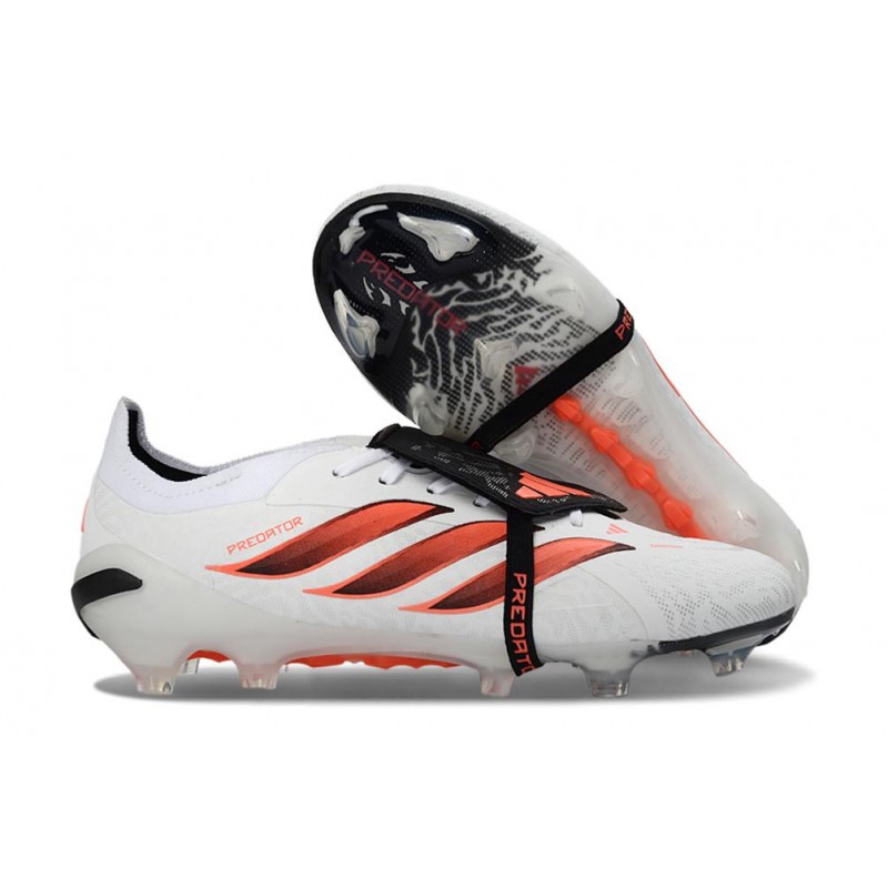 Chaussures de foot adidas Predator 26 Elite Foldover Tongue FG Noir Blanc Vert – Image 3