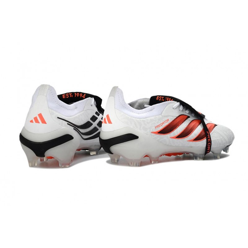 Chaussures de foot adidas Predator 26 Elite Foldover Tongue FG Noir Blanc Vert – Image 4