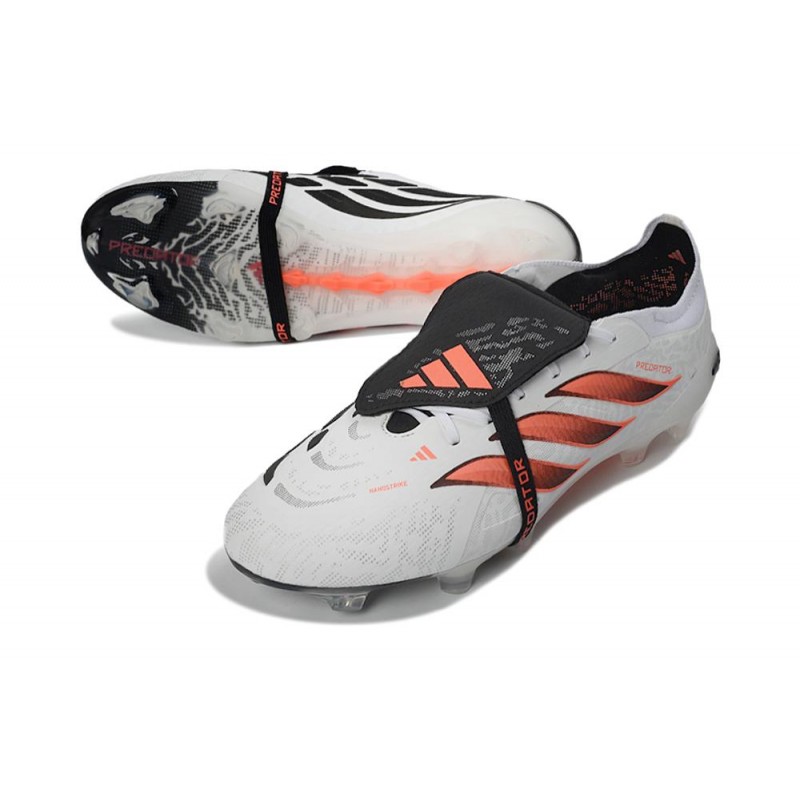 Chaussures de foot adidas Predator 26 Elite Foldover Tongue FG Noir Blanc Vert – Image 5
